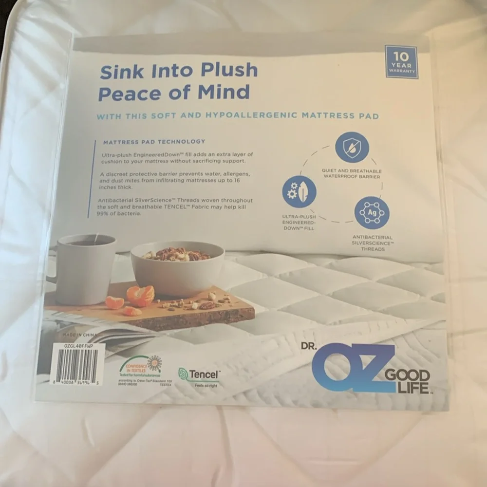 Dr. Oz Good Life Safe in Bed Mattress Pad Waterproof Mattress Protector (Full)